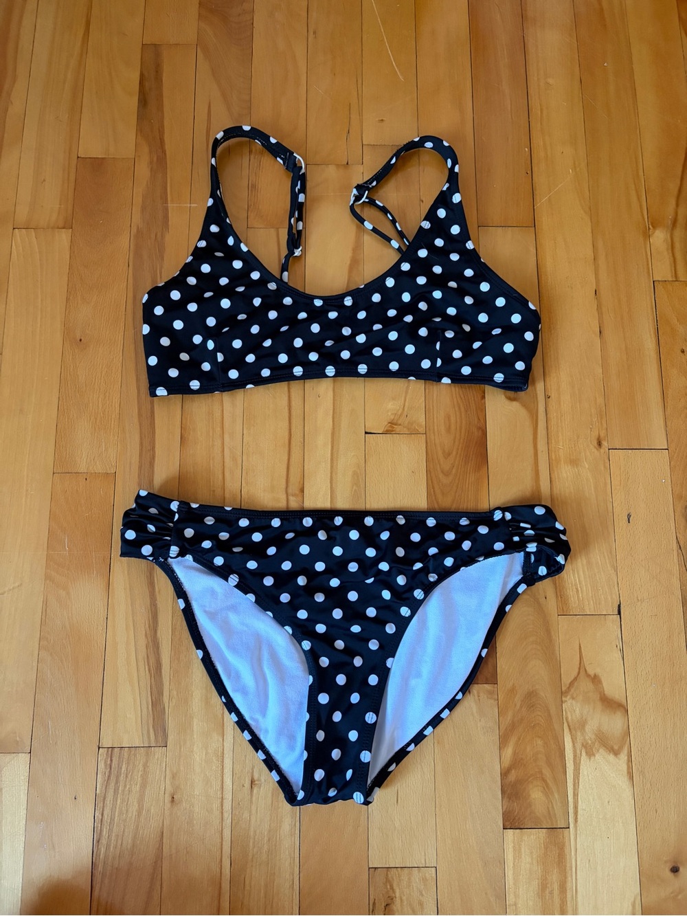 Black Polka Dot Two-Piece Bikini vintage